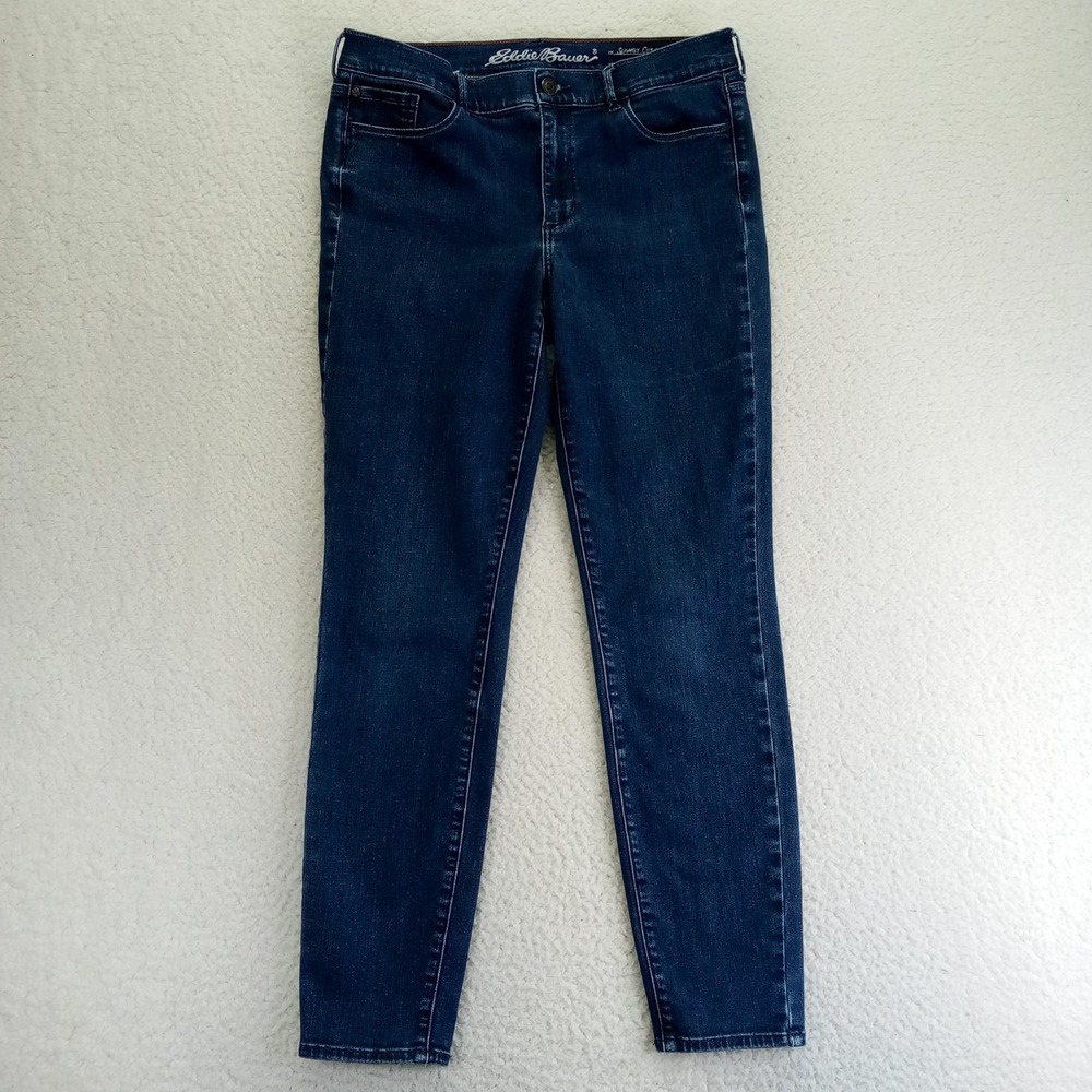 Eddie Bauer Slightly Curvy Skinny Jeans‎ Womens 10 Dark Wash Denim Stretch Pants